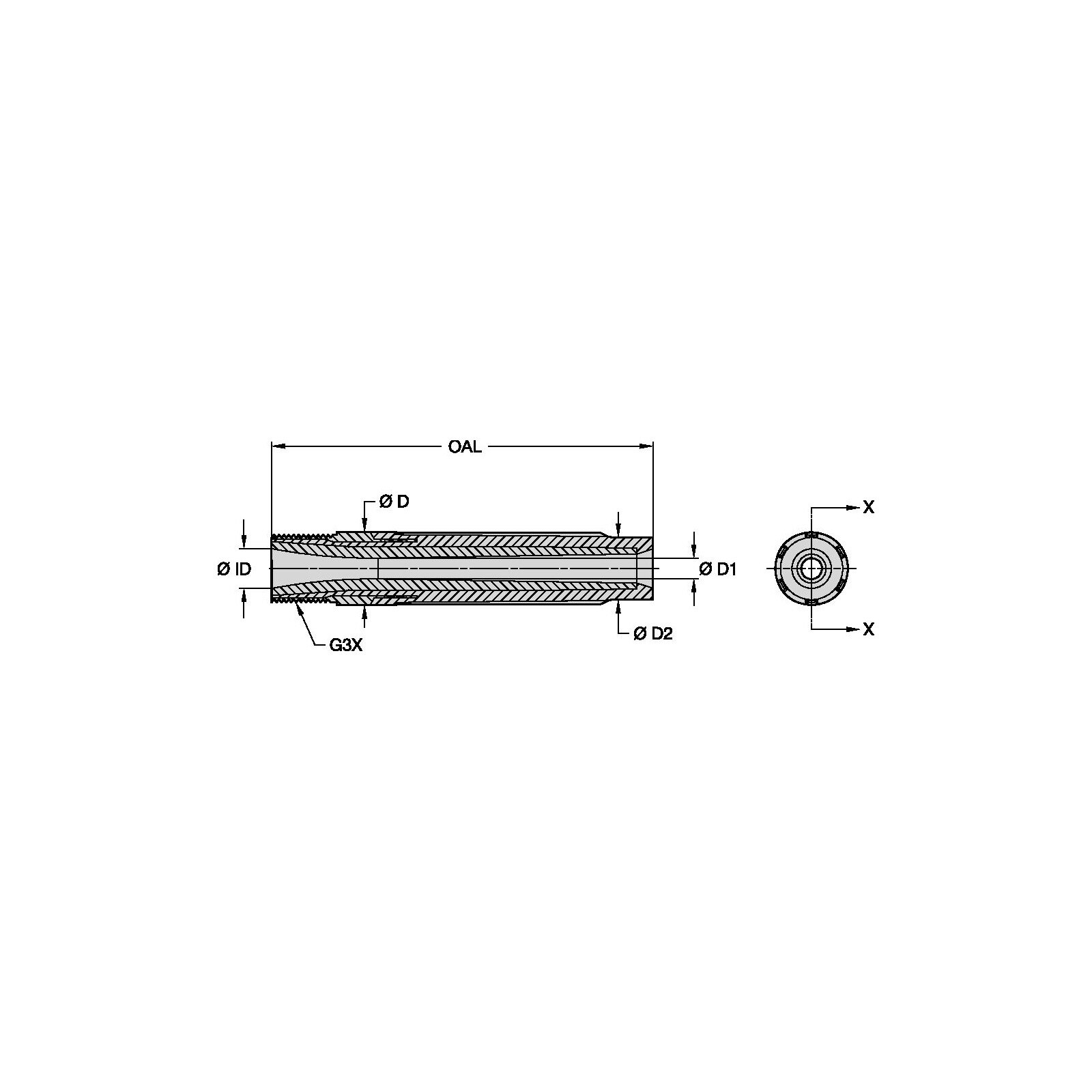 Kennametal Blast Nozzle, TLVE-4P, 1/4